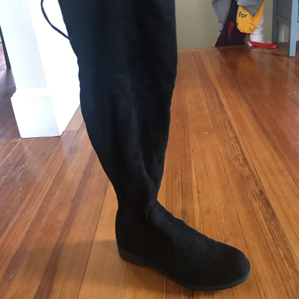 Black sued knee high boots